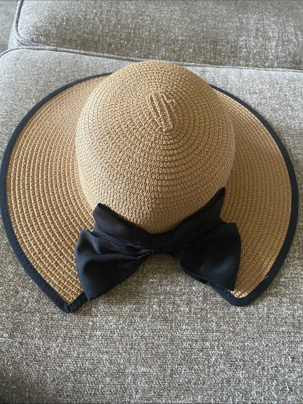 Classic Straw Sun Hat with Black Bow - Women Accessories